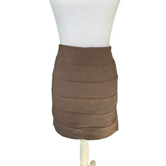 BCX Style Skirt Womens XL Stretchy Heather Brown Pull On Casual or Dress Up NWT - Picture 2 of 12